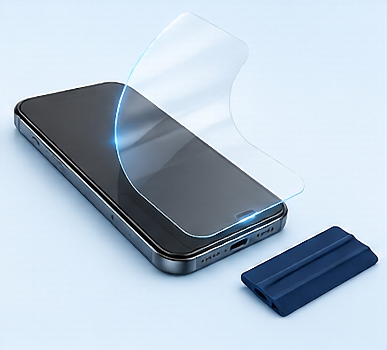 Pose d'un film hydrogel sur un smartphone
