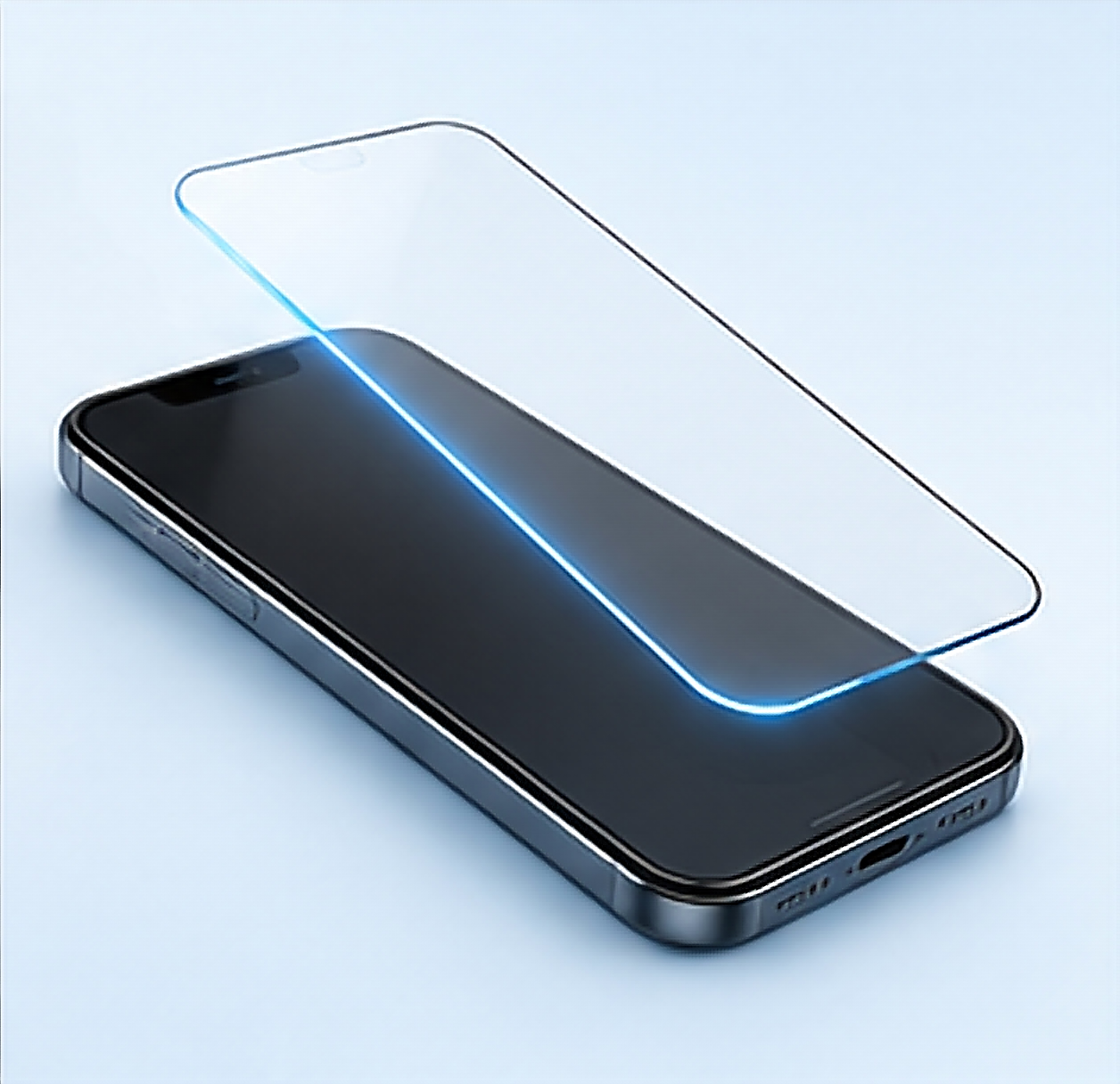 Verre trempé posé sur un smartphone